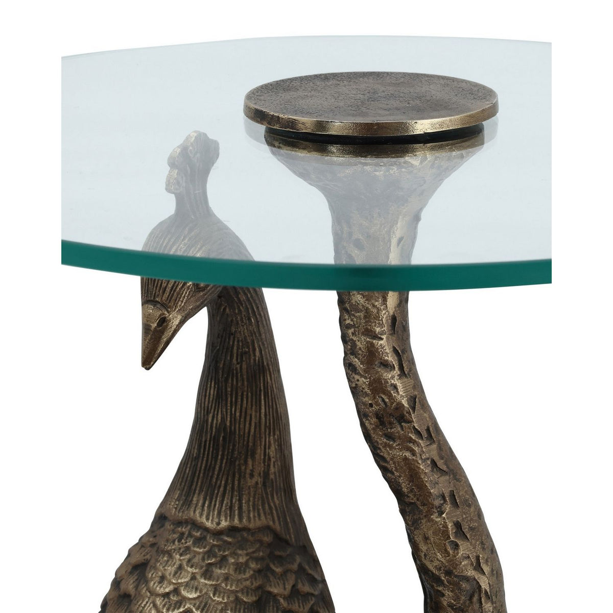 Currey and Company 4000-0255 Paonne Accent Table in Antique Gold/Clear