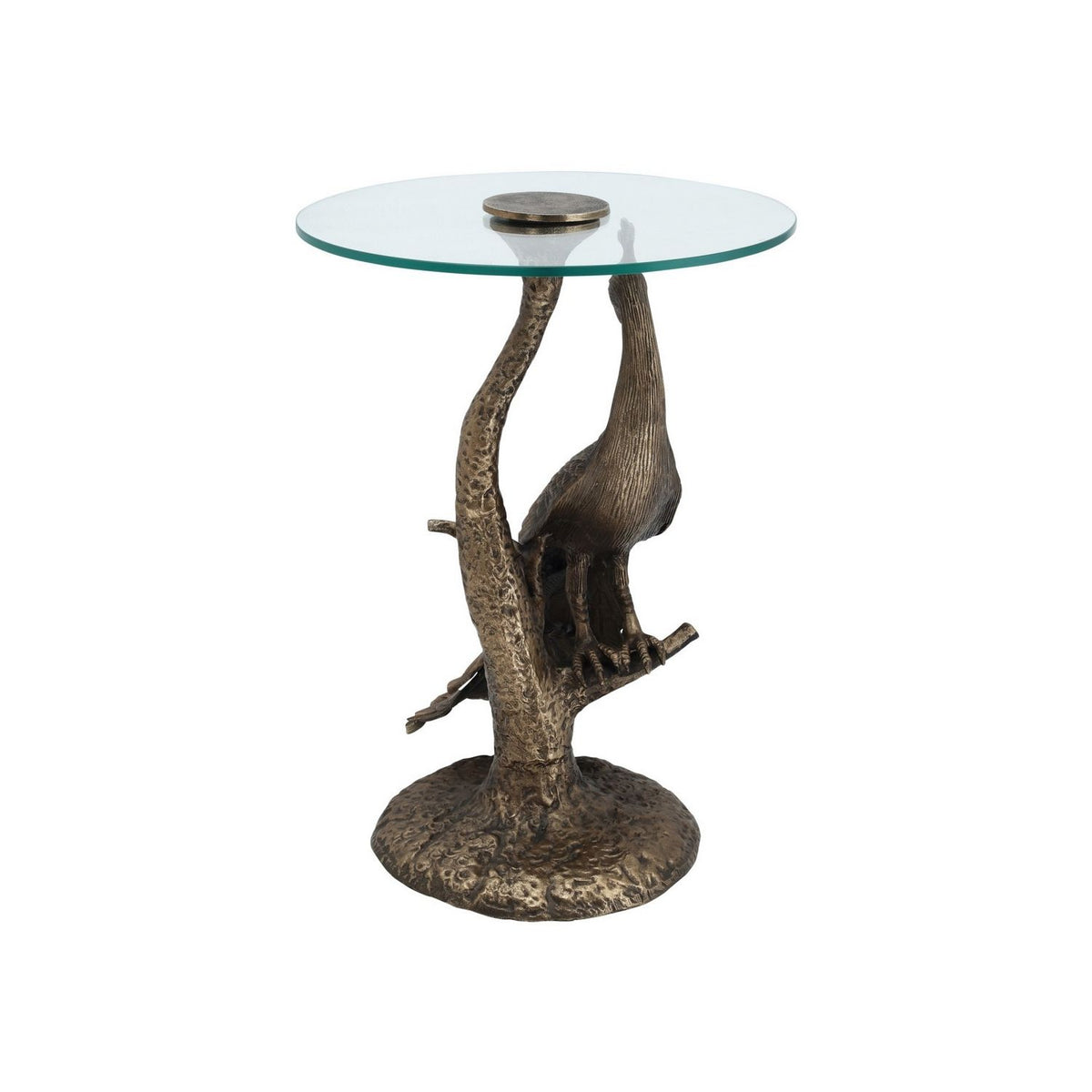 Currey and Company 4000-0255 Paonne Accent Table in Antique Gold/Clear