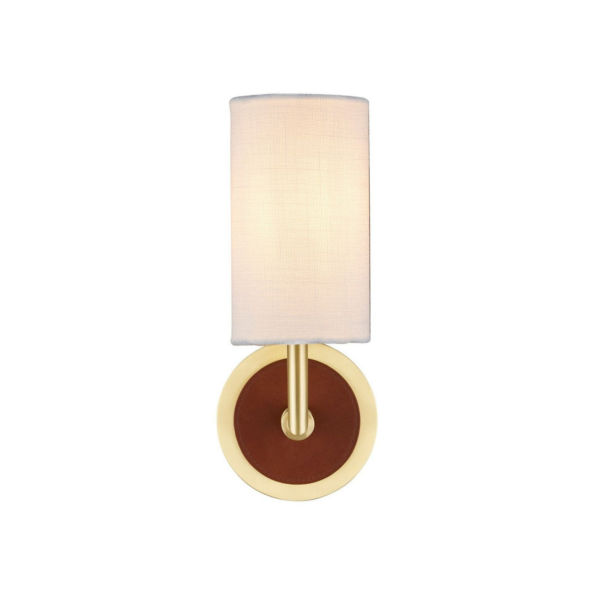 Currey and Company 5000-0298 Ellerston Wall Sconce in Saddle Brown/Brushed Brass