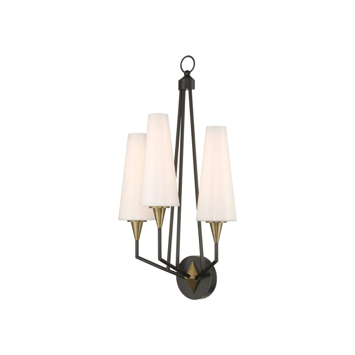 Currey and Company 5000-0303 Hennin Wall Sconce in Polished Antique Brass/Oil Rubbed Bronze