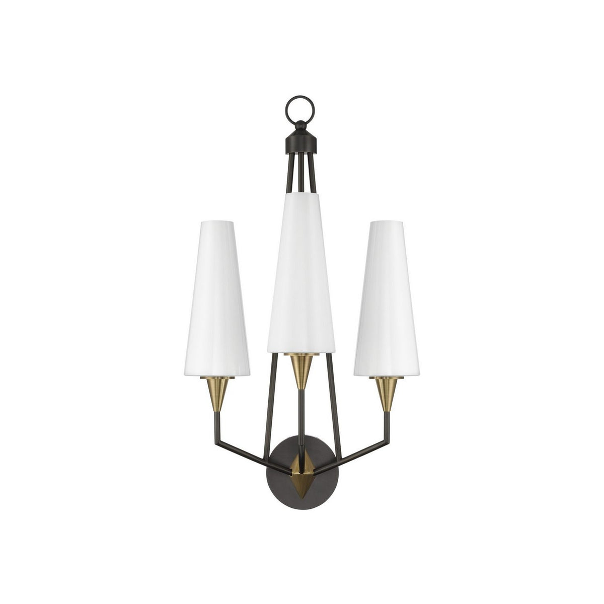 Currey and Company 5000-0303 Hennin Wall Sconce in Polished Antique Brass/Oil Rubbed Bronze
