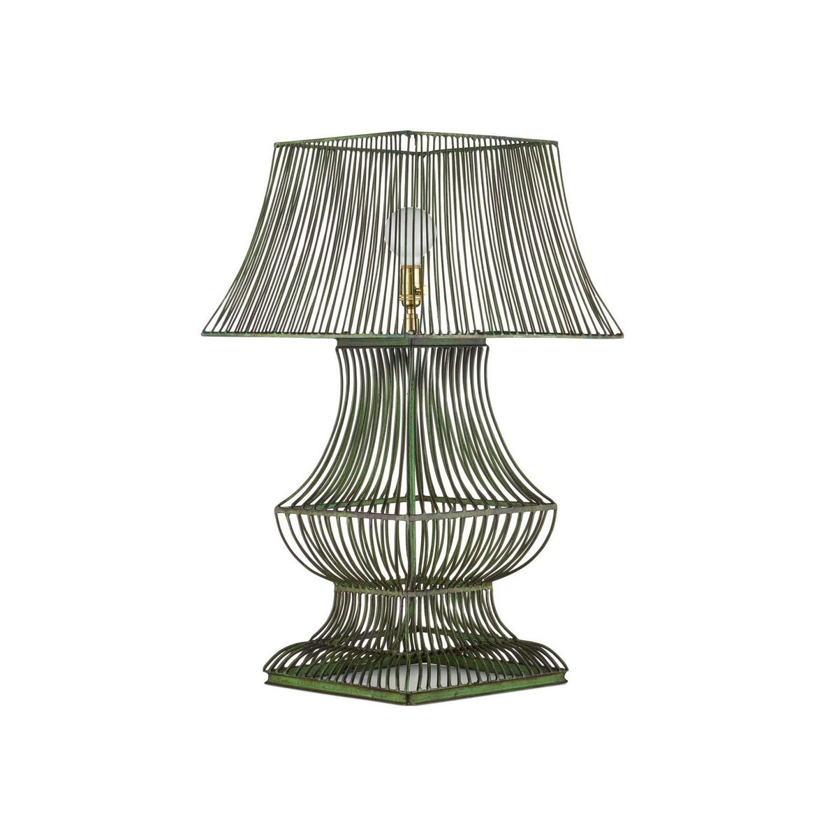 Currey and Company 6000-1062 Tuteurs Table Lamp in Distressed Green