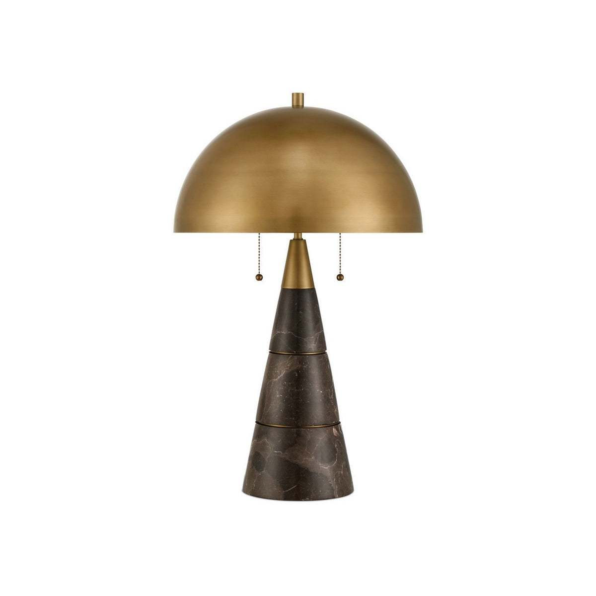 Currey and Company 6000-1065 Edith Desk Lamp in Coffee Brown/Antique Brass