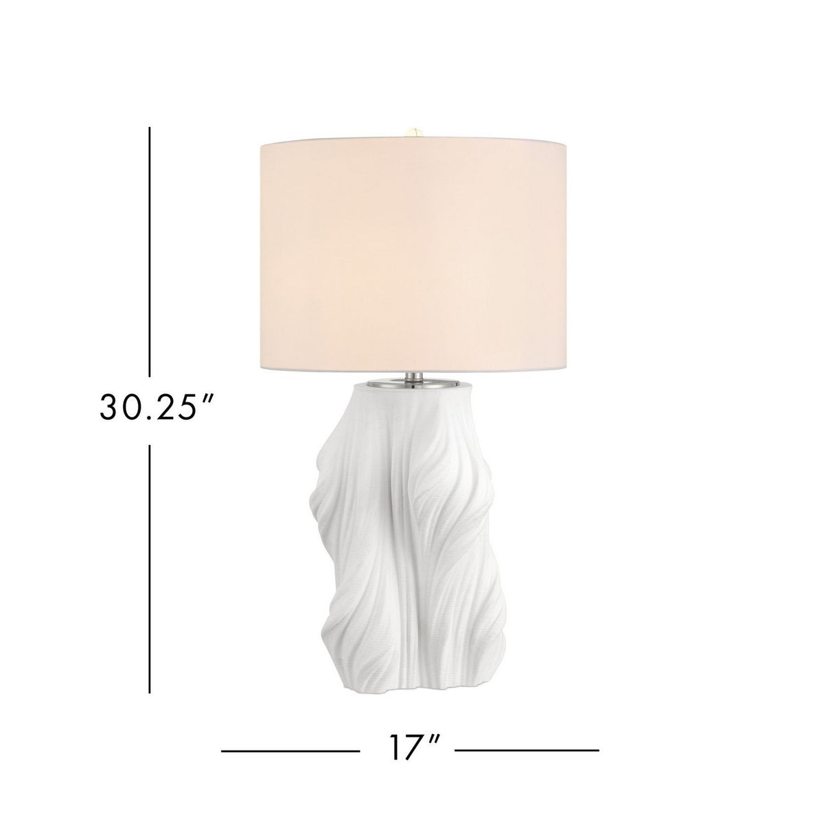 Currey and Company 6000-1067 Watershed Table Lamp in White