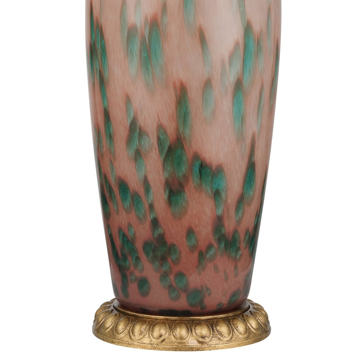 Currey and Company 6000-1068 Brielle Table Lamp in Pale Pink/Green/Brown/Gold Leaf