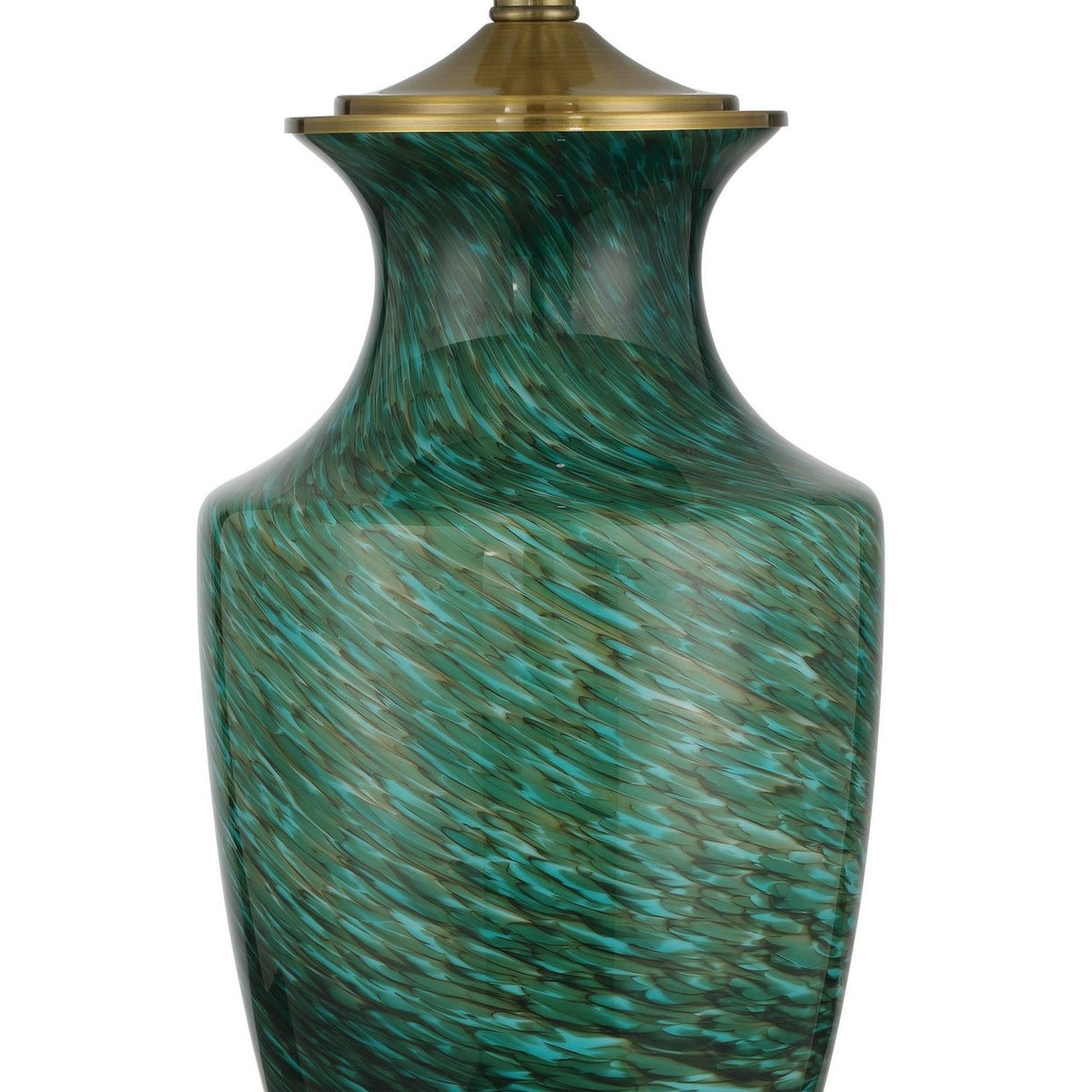 Currey and Company 6000-1070 Claude Table Lamp in Green/Antique Brass