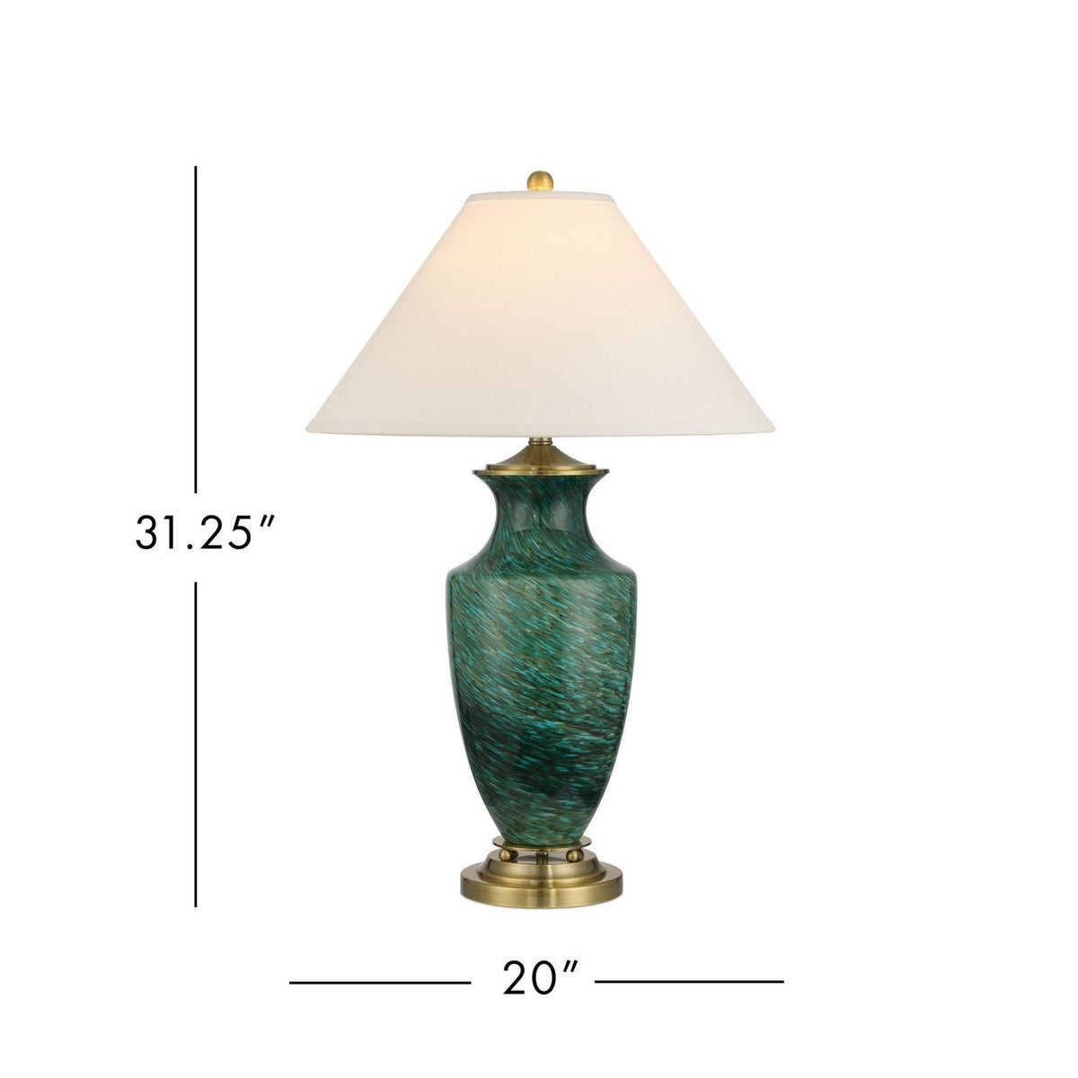 Currey and Company 6000-1070 Claude Table Lamp in Green/Antique Brass