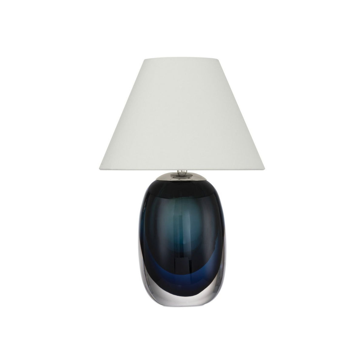 Currey and Company 6700-0019 Danza Cordless Table Lamp in Blue/Clear/Polished Nickel