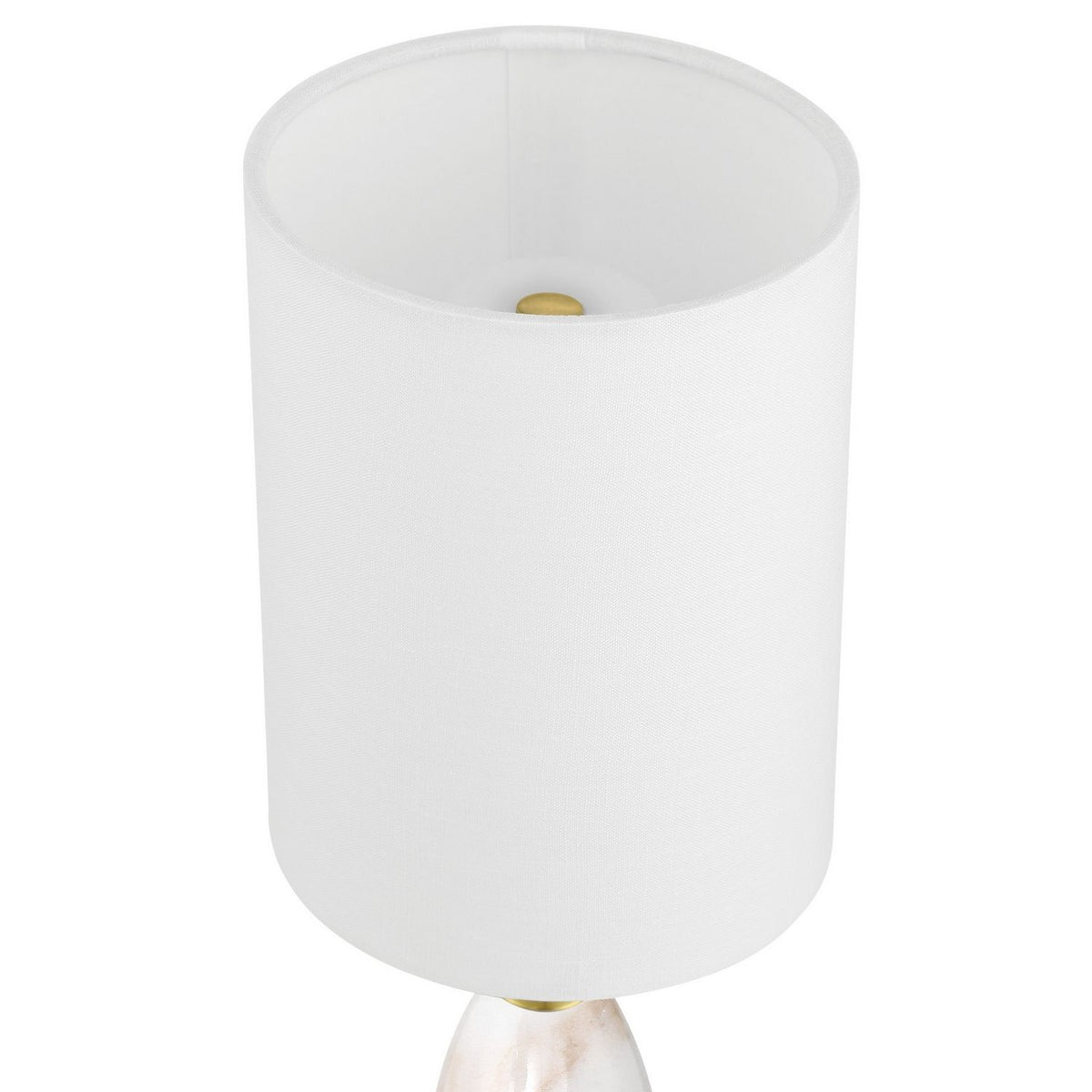 Currey and Company 6700-0021 Marche Cordless Table Lamp in White/Brass