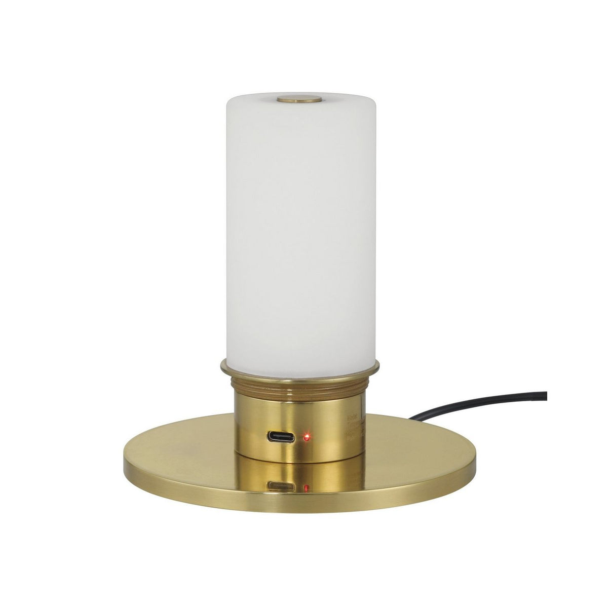 Currey and Company 6700-0021 Marche Cordless Table Lamp in White/Brass