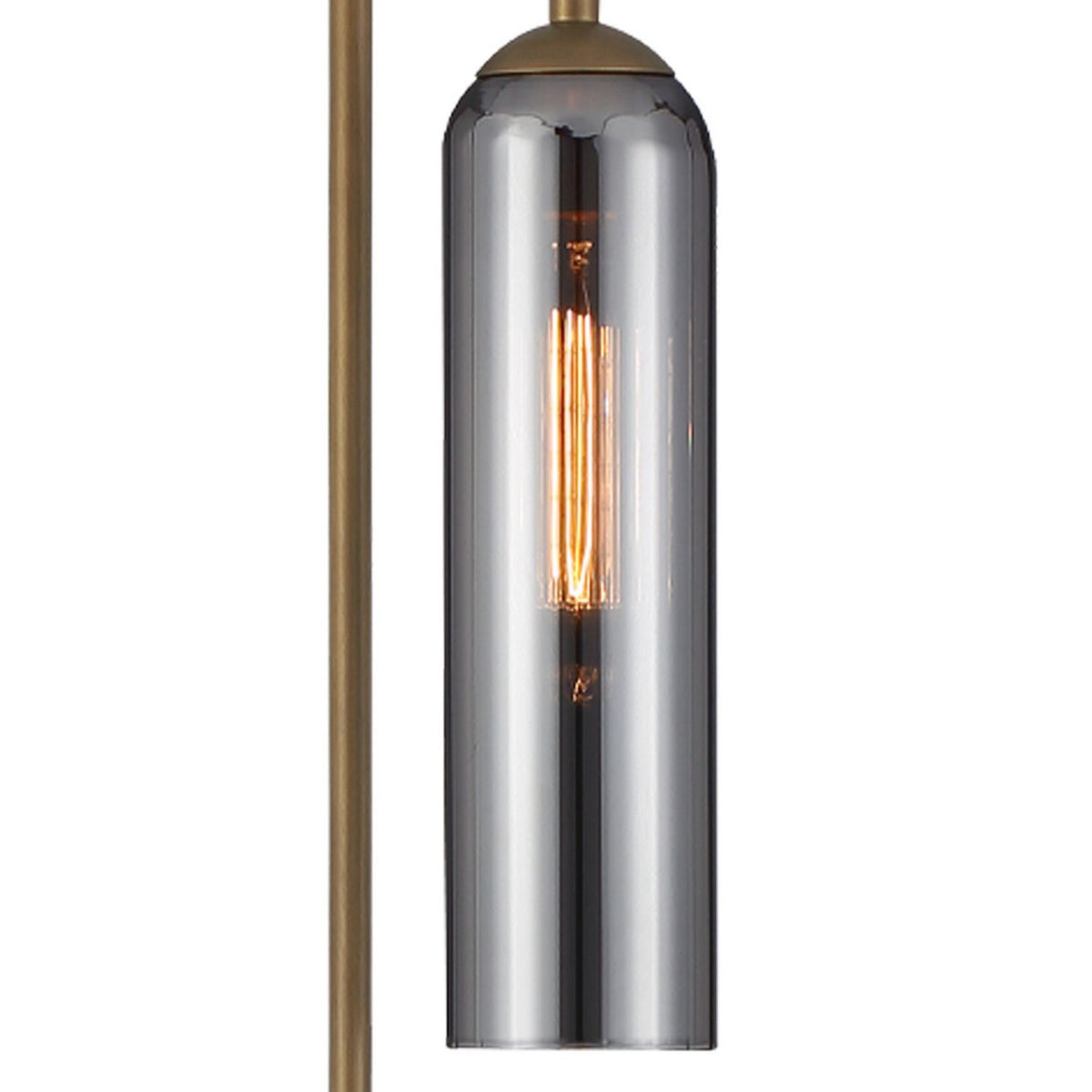 Currey and Company 8000-0170 Severn Floor Lamp in Antique Brass/Oil Rubbed Bronze/Smoke