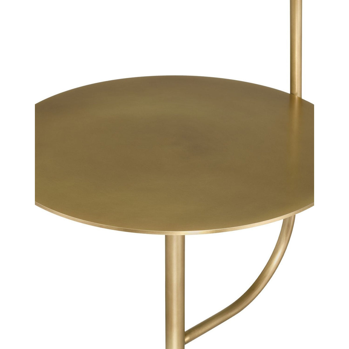 Currey and Company 8000-0173 Eastlin Floor Lamp with Table in Antique Brass/White