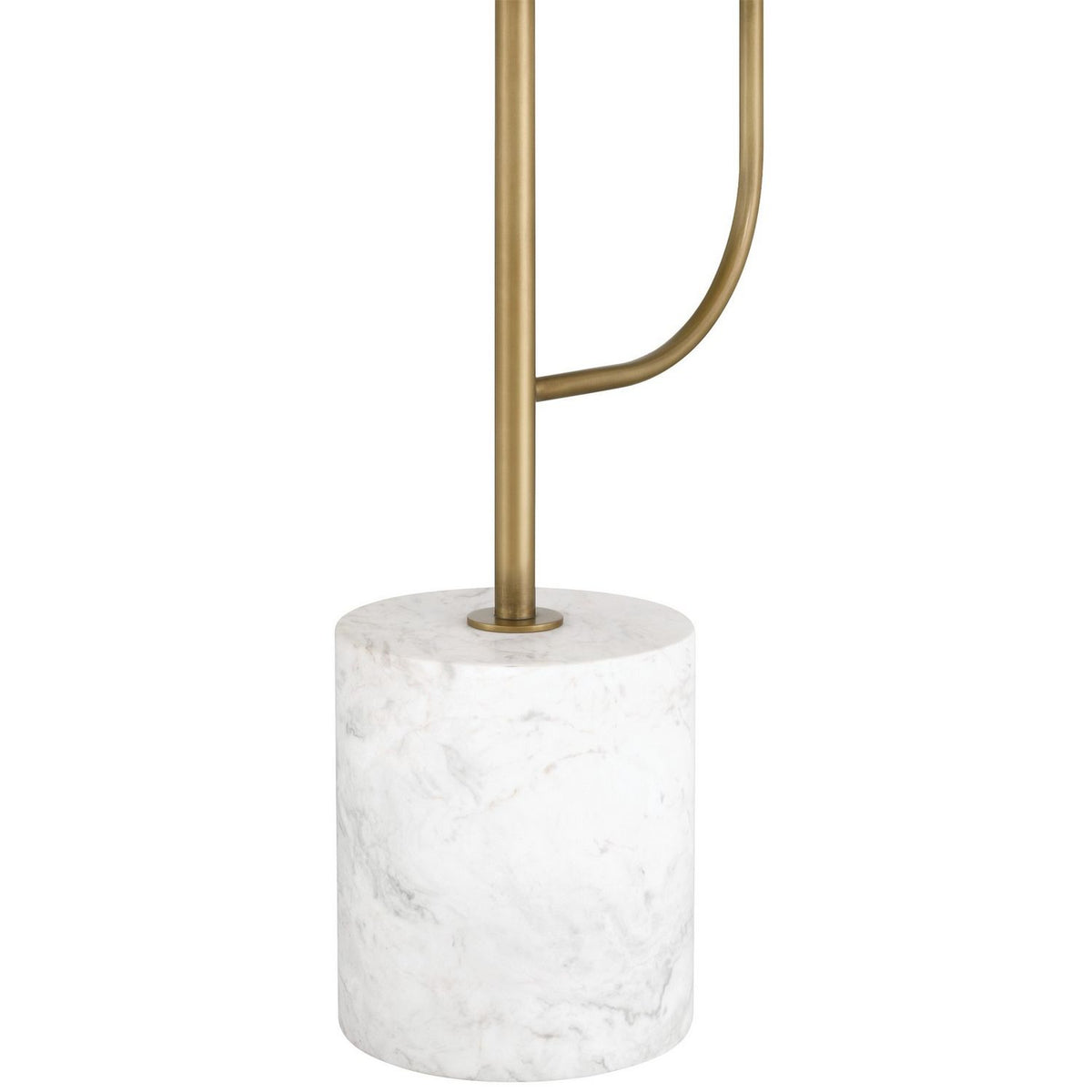 Currey and Company 8000-0173 Eastlin Floor Lamp with Table in Antique Brass/White