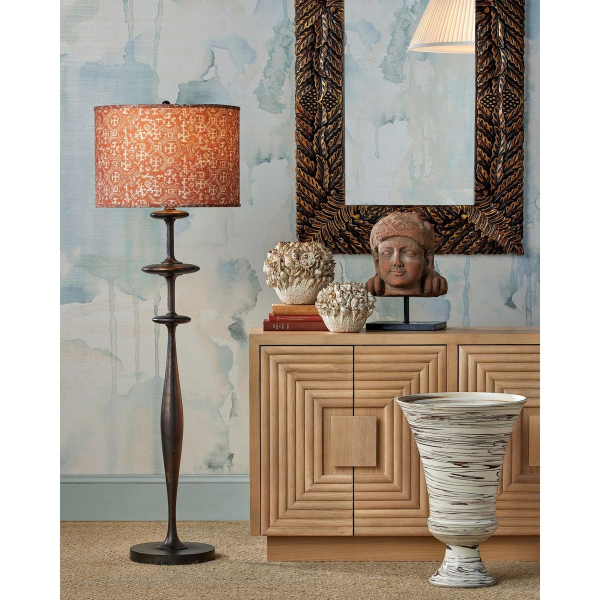 Currey and Company 8000-0178 Aqueous Floor Lamp in Dark Bronze