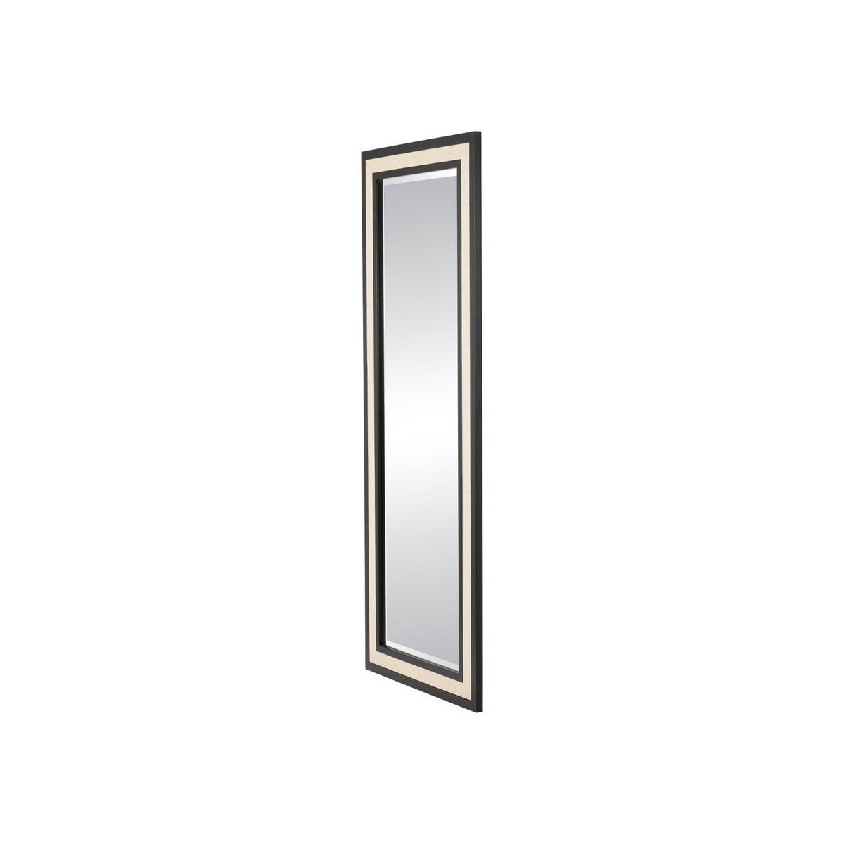 Currey and Company 1000-0188 Deanna Raffia Mirror in Ivory/Black
