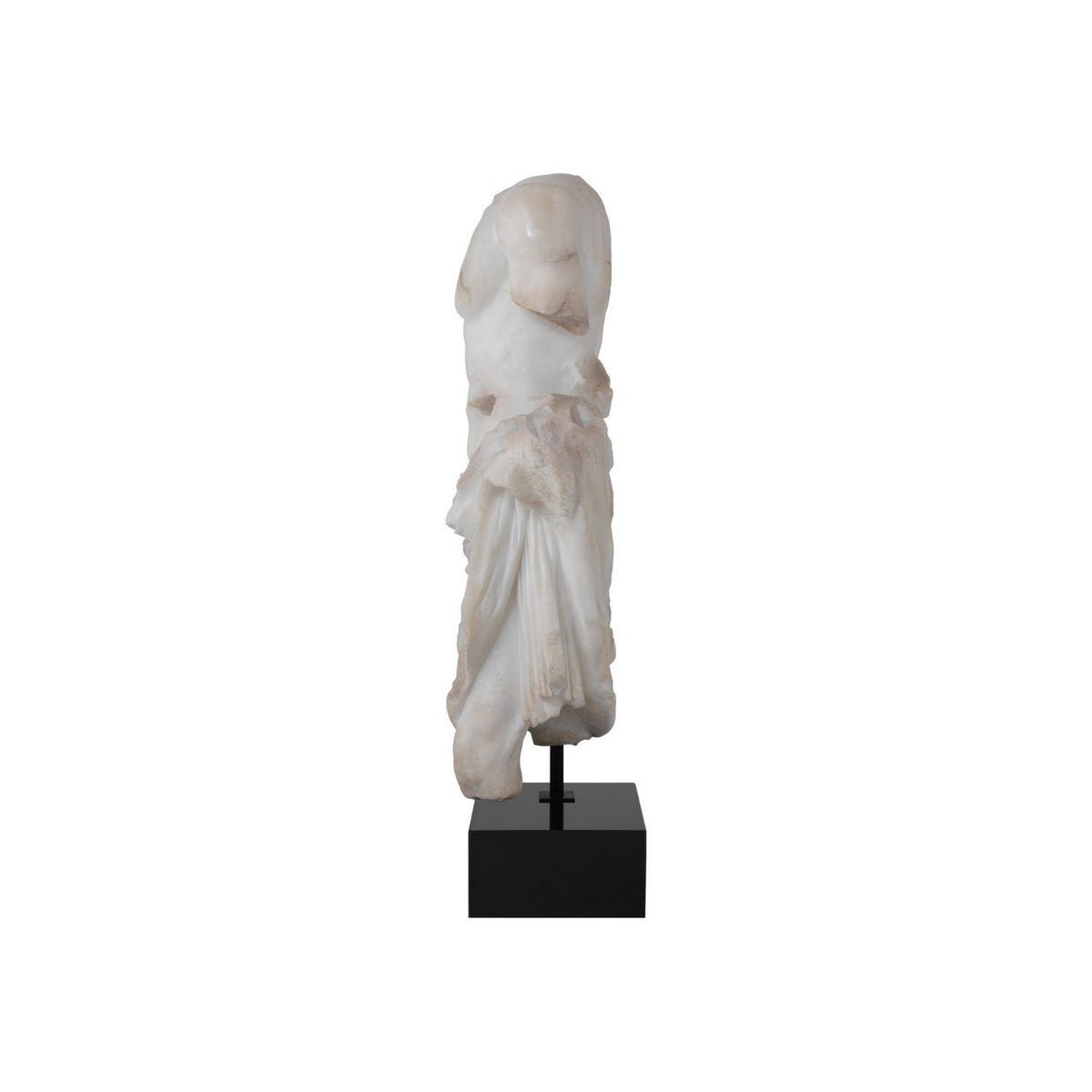 Currey and Company 1200-1085 Delos Torso on Metal Stand in Antique Off-White/Black