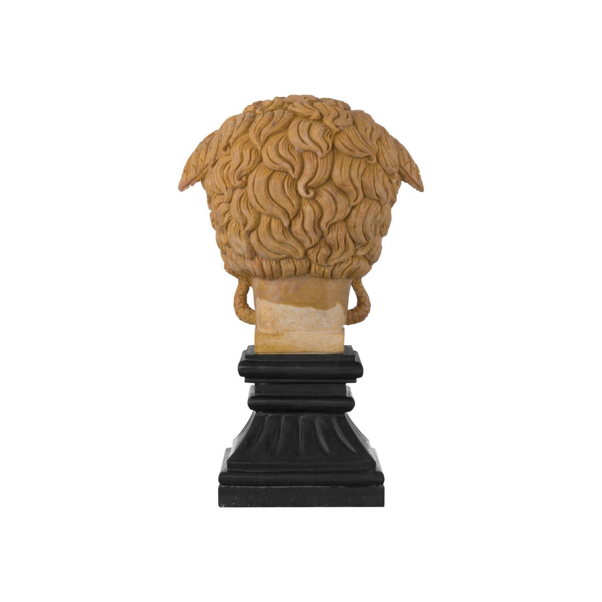 Currey and Company 1200-1103 Hypnos Head on Metal Plinth in Light Coral/Black