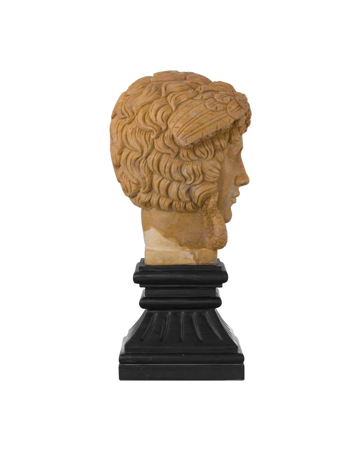Currey and Company 1200-1103 Hypnos Head on Metal Plinth in Light Coral/Black