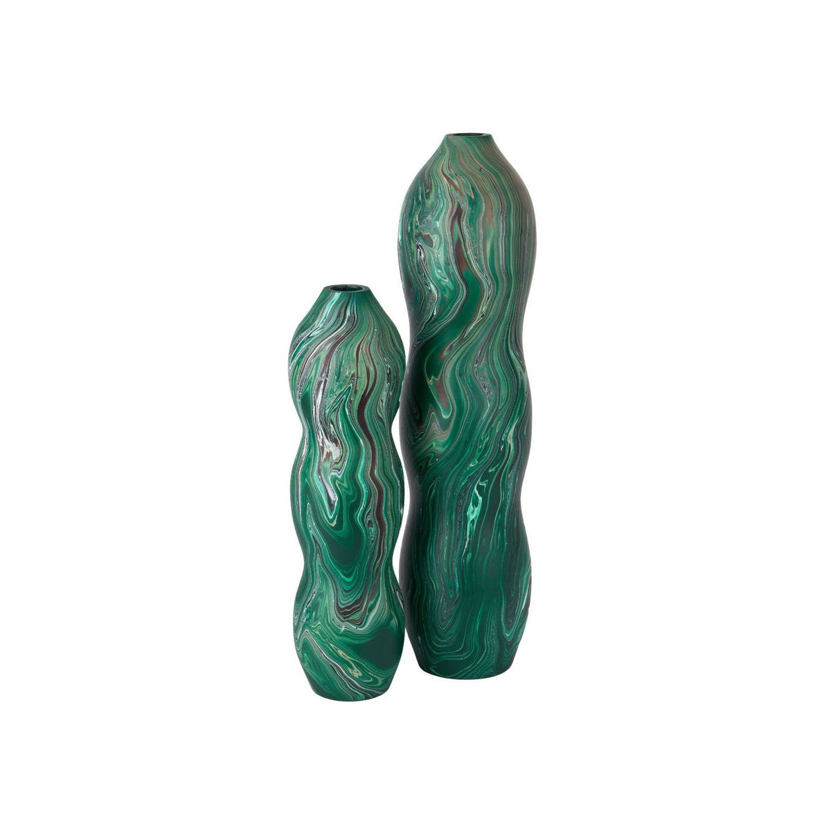 Currey and Company 1200-1117 Tamarind Vase in Marbleized Dark Green