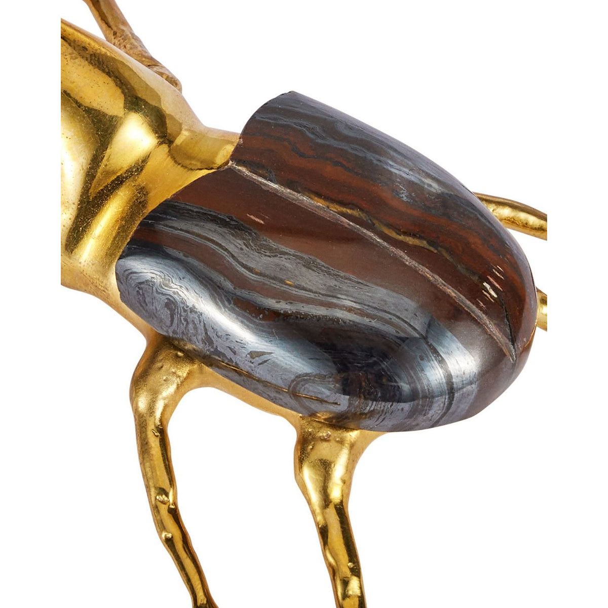 Currey and Company 1200-1118 Beetle Colony Set of 3 in Polished Brass/Natural
