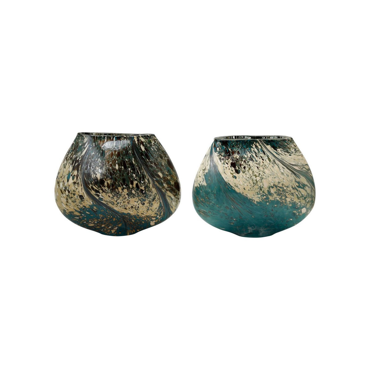 Currey and Company 1200-1119 Irida Vase in Black/Beige/Green
