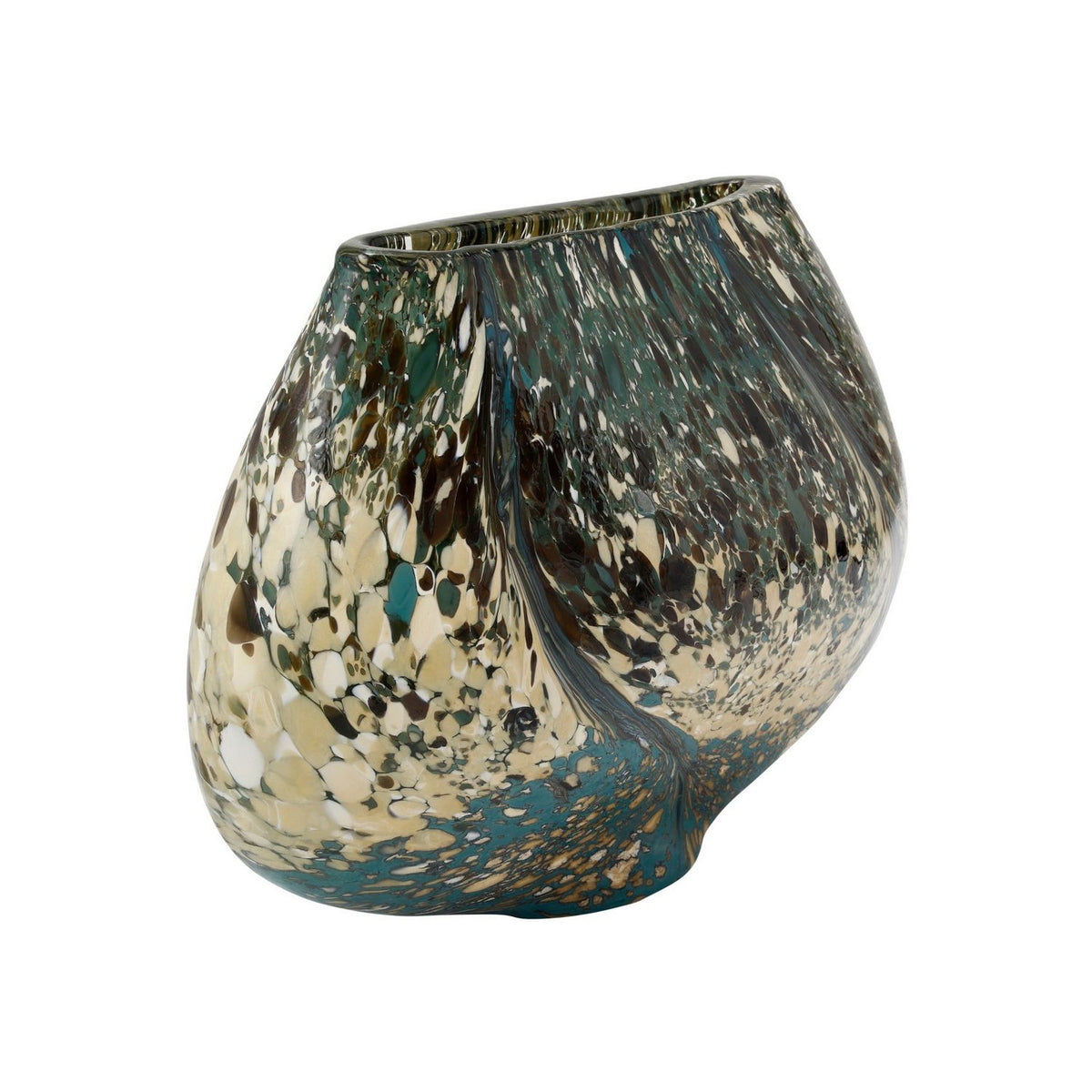Currey and Company 1200-1119 Irida Vase in Black/Beige/Green