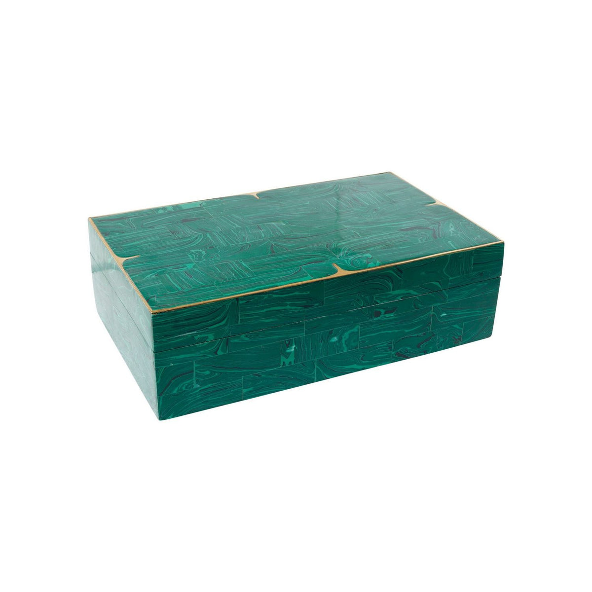 Currey and Company 1200-1122 Orin Box Set of 2 in Green/Brushed Brass