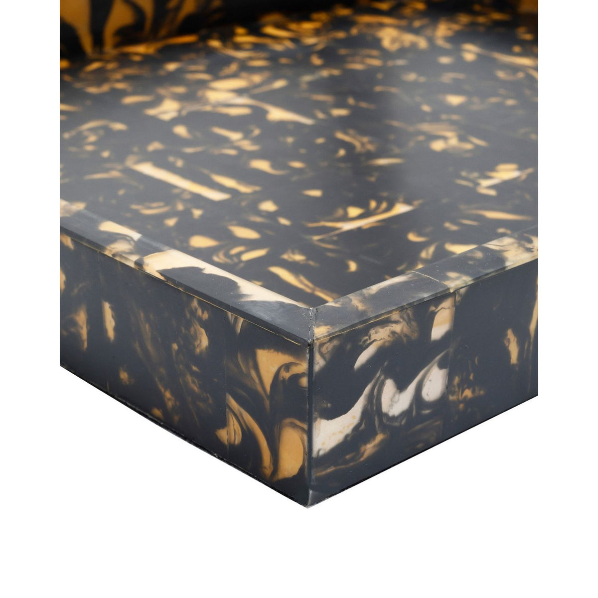 Currey and Company 1200-1130 Thrace Tray Set of 2 in Black/Yellow