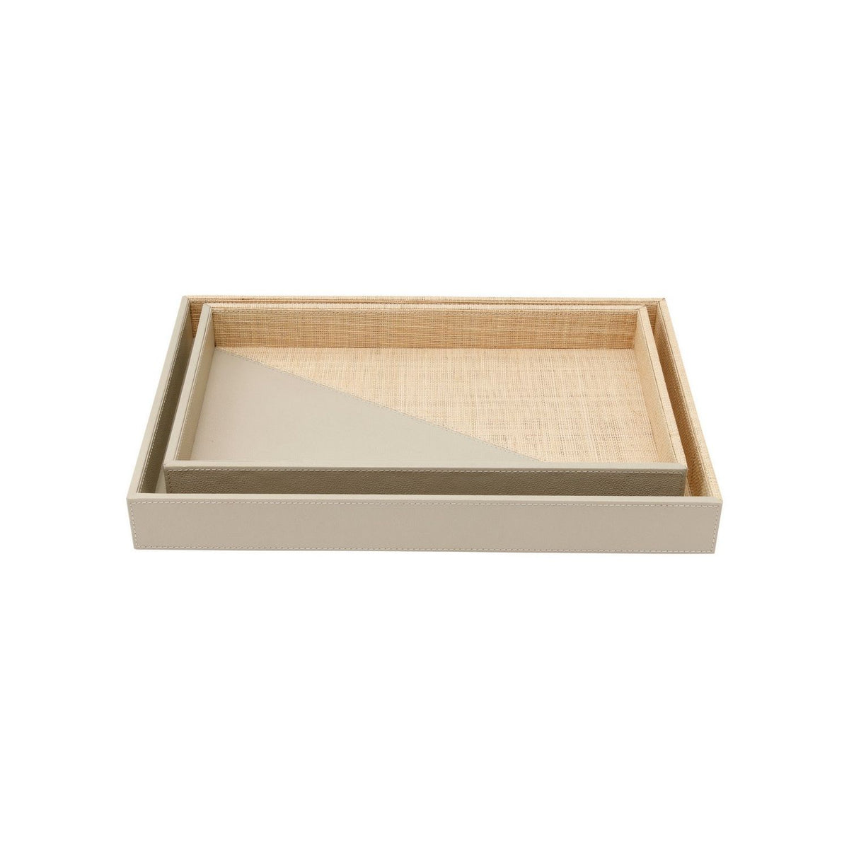 Currey and Company 1200-1142 Evren Tray Set of 2 in Gray/Natural