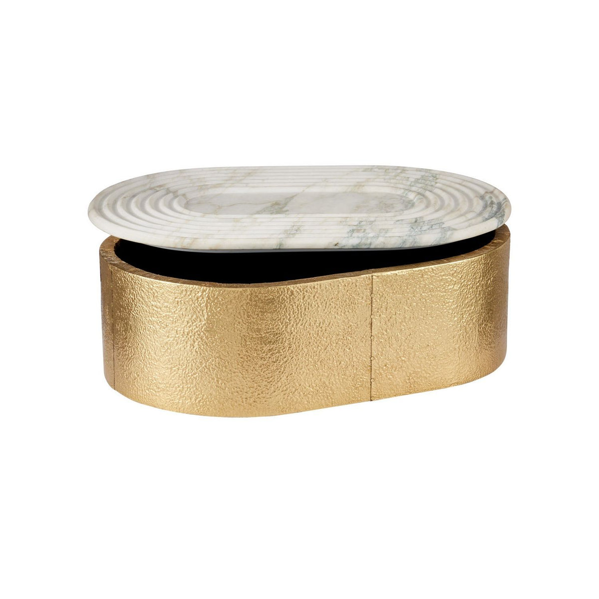 Currey and Company 1200-1144 Trove Oval Box in Natural/Brass