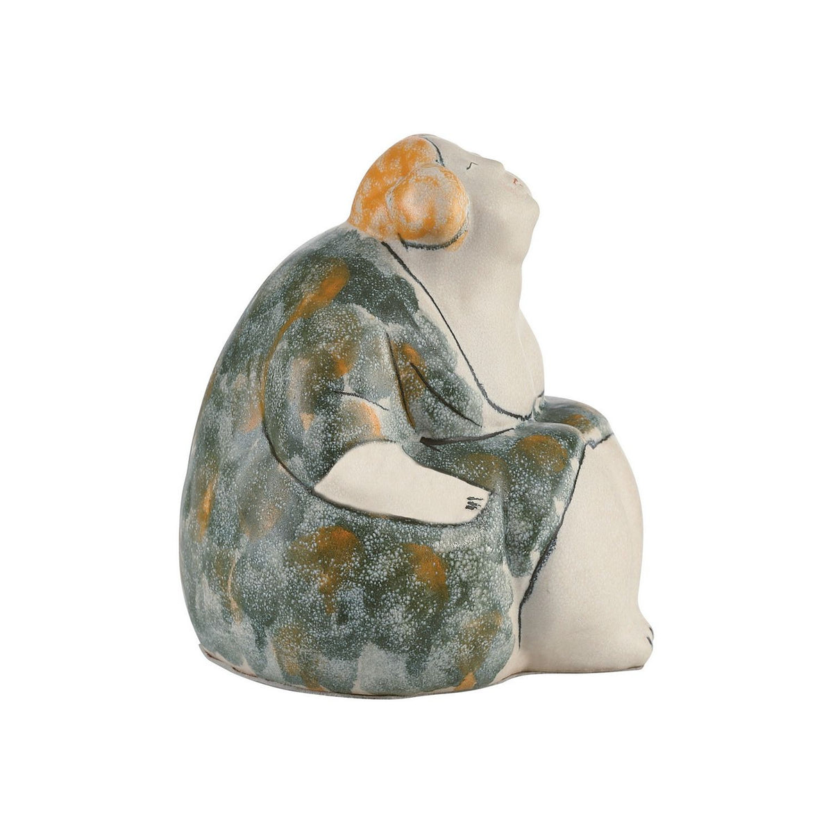 Currey and Company 1200-1161 Rubina Sculpture in Off-White/Green/Orange/Yellow