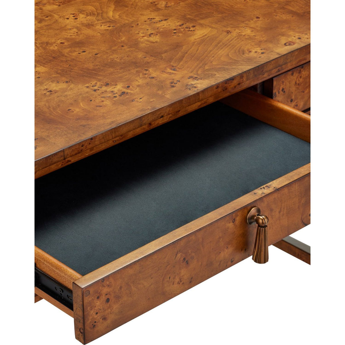 Currey and Company 3000-0343 Evie Writing Desk in Mappa Burl/Brass