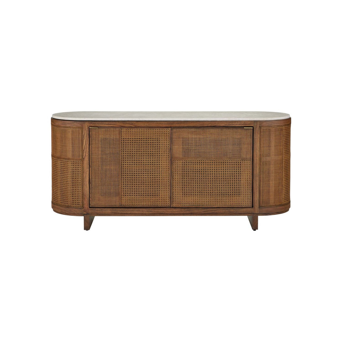 Currey and Company 3000-0345 Virtuosity Credenza in Brushed Driftwood/Natural/Brass