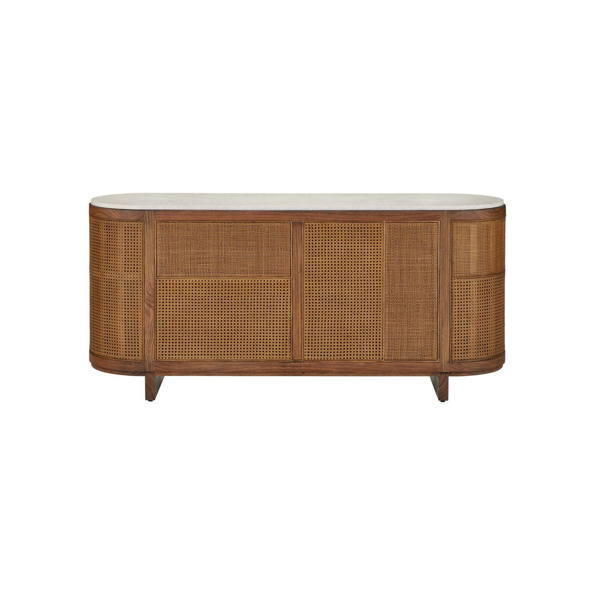 Currey and Company 3000-0345 Virtuosity Credenza in Brushed Driftwood/Natural/Brass