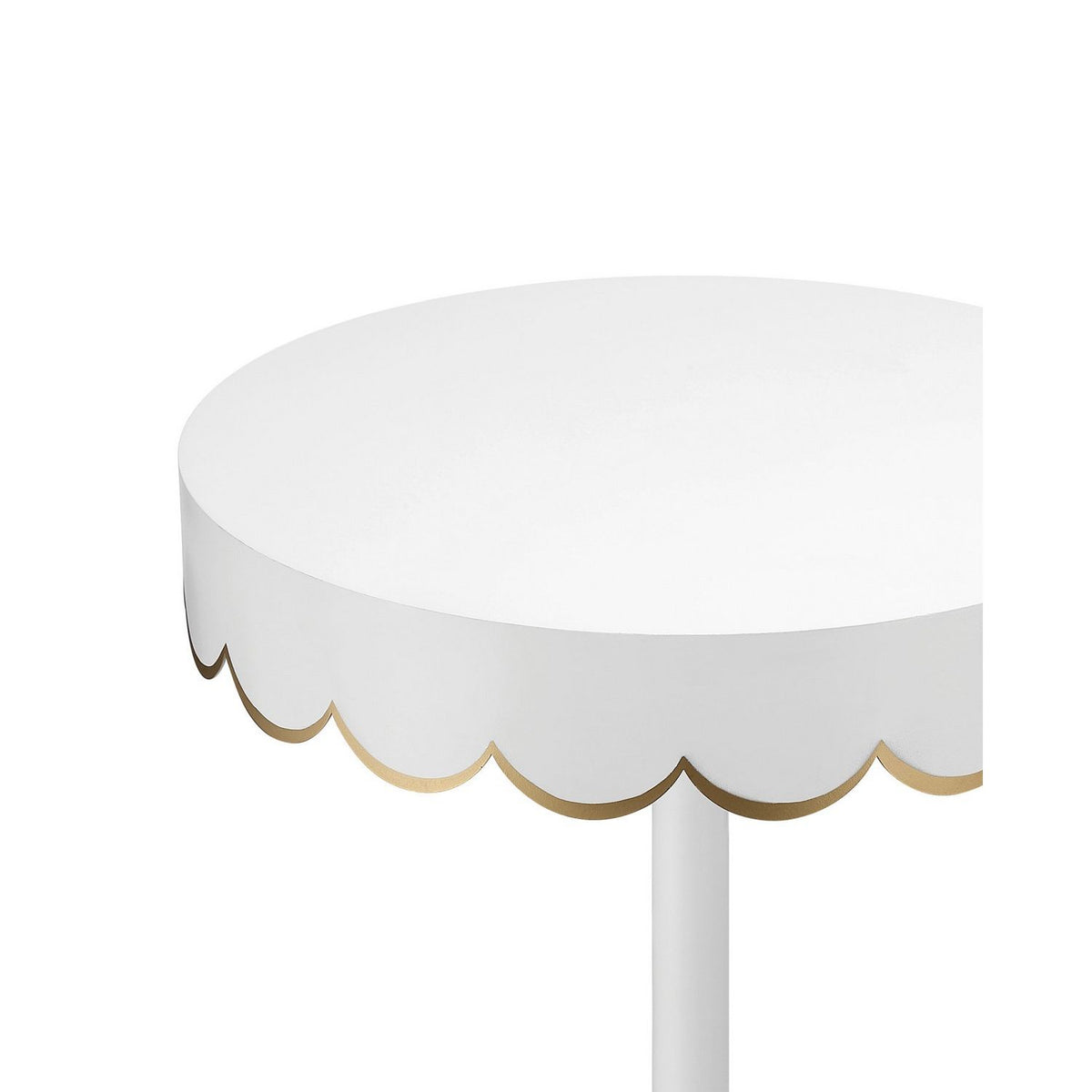 Currey and Company 4000-0258 Enid Accent Table in White/Gold