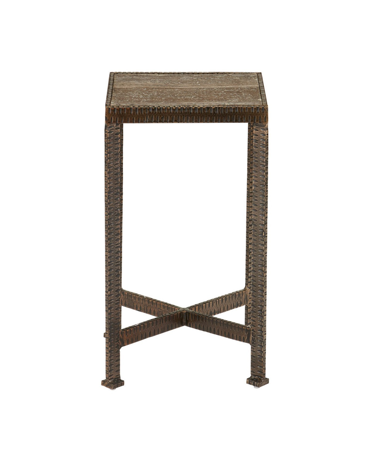 Currey and Company 4000-0274 Ampleur Accent Table in Rustic Bronze/Natural