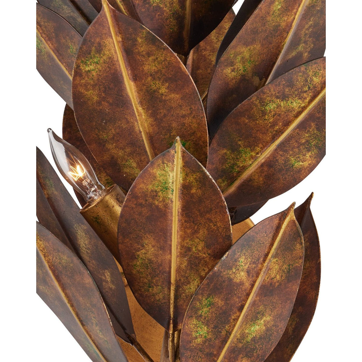 Currey and Company 5000-0308 Weston Wall Sconce in Magnolia Leaf