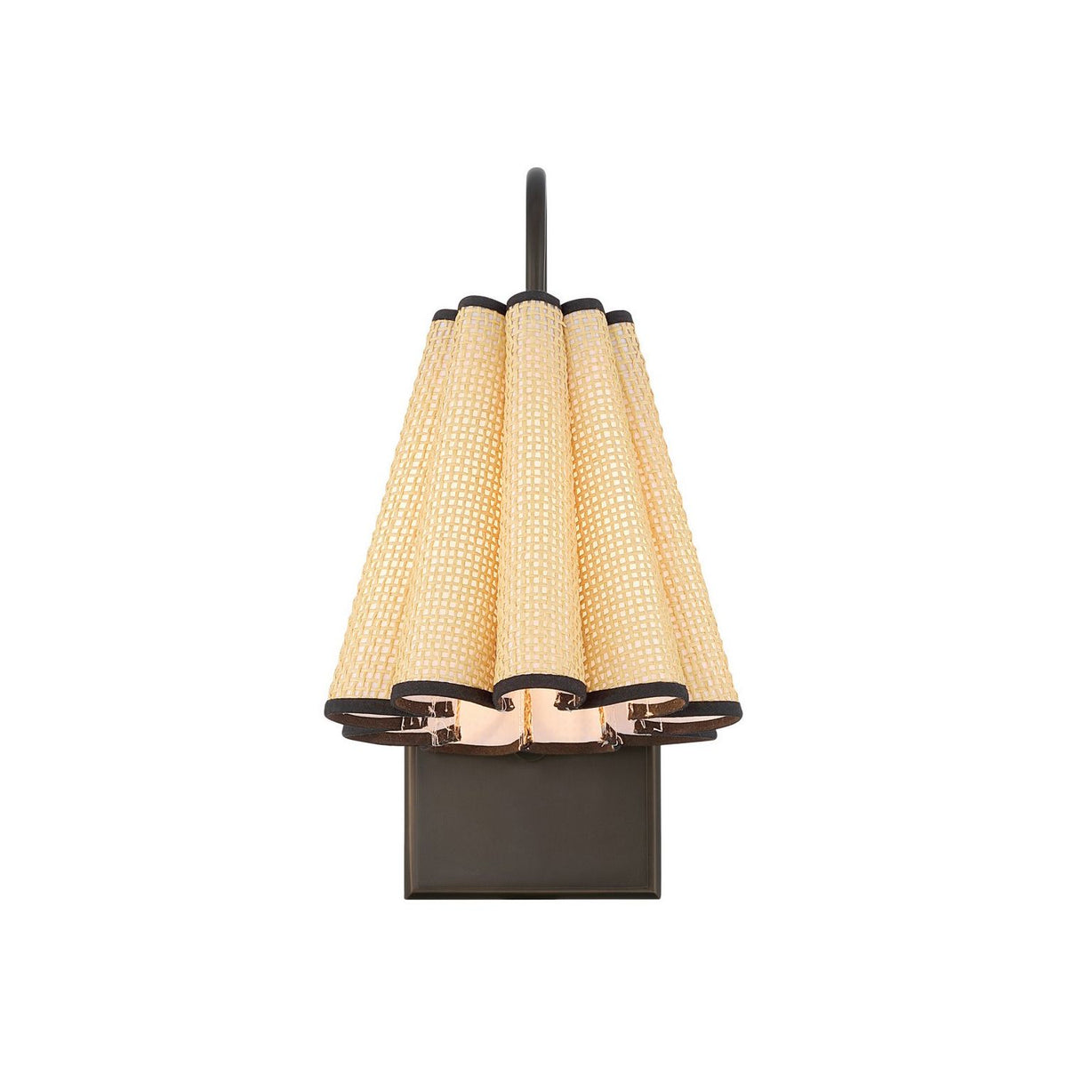 Currey and Company 5000-0314 Blithe Wall Sconce in Natural/Dark Bronze