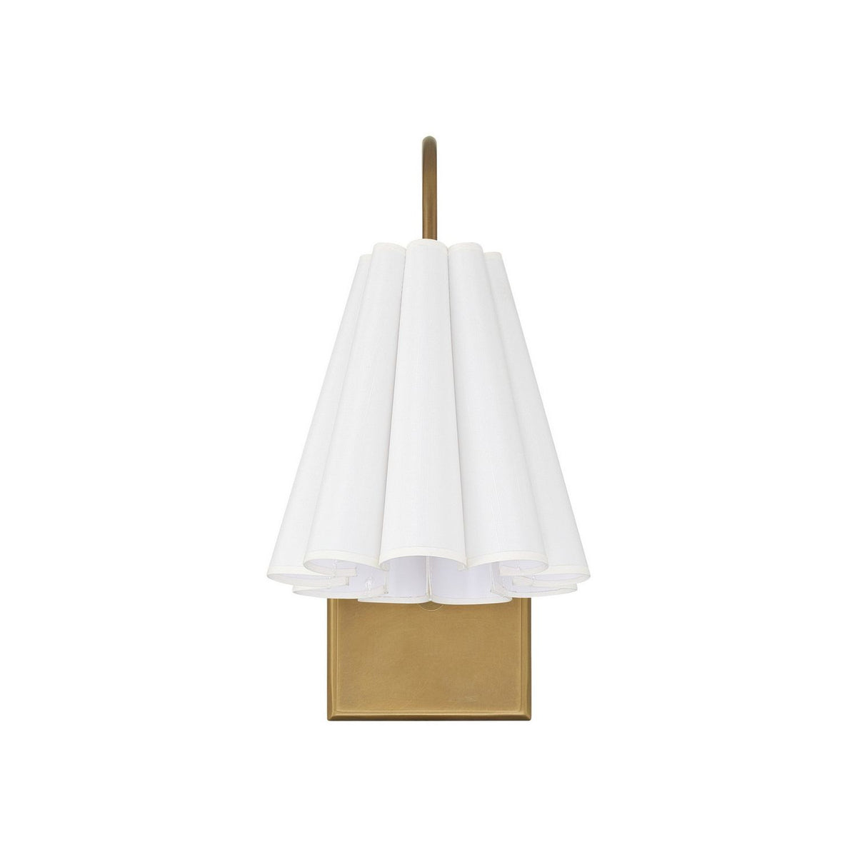 Currey and Company 5000-0315 Blithe Wall Sconce in Off-White/Coffee Brass