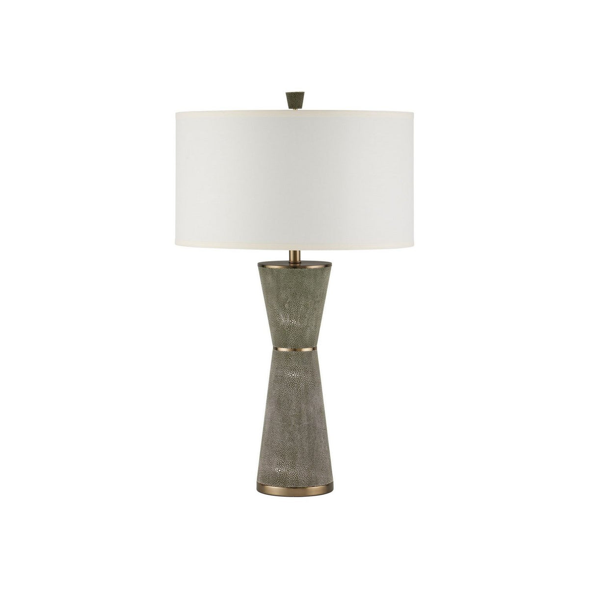 Currey and Company 6000-1084 Galuchat Table Lamp in Green Faux Shagreen/Brass