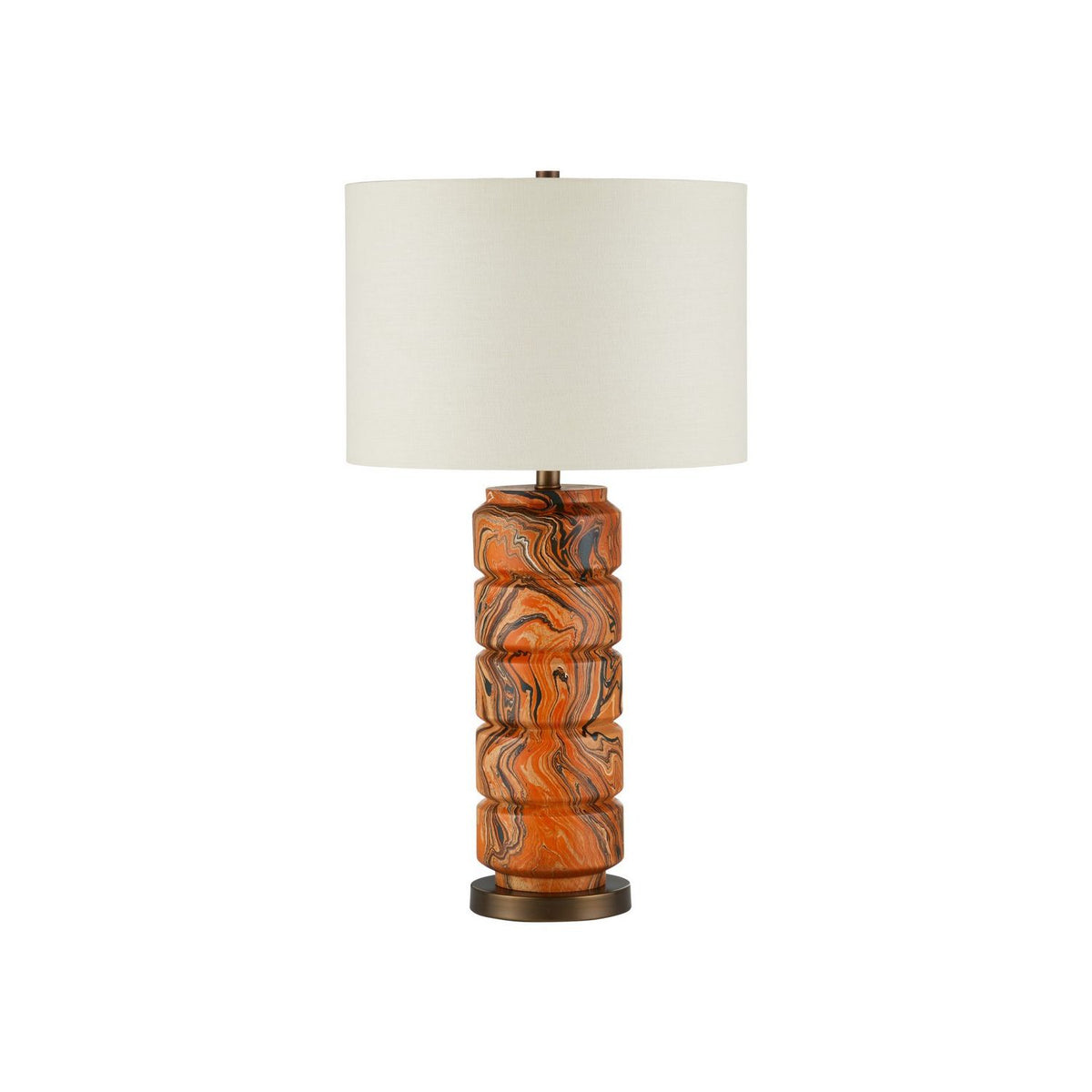 Currey and Company 6000-1087 Crantock Table Lamp in Marbelized Orange