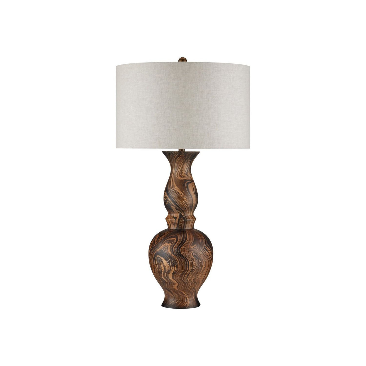 Currey and Company 6000-1088 Carterton Table Lamp in Marbleized Brown