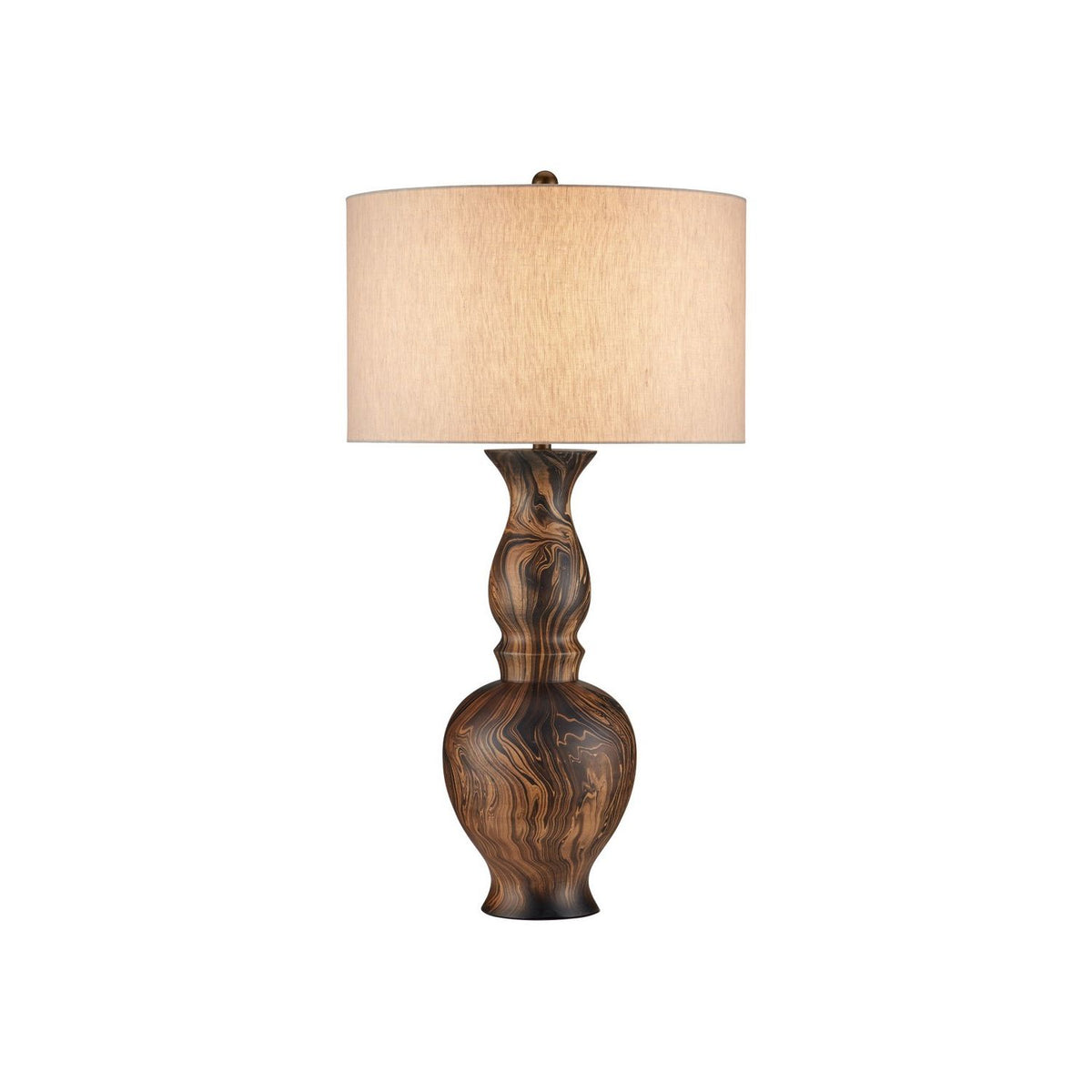 Currey and Company 6000-1088 Carterton Table Lamp in Marbleized Brown