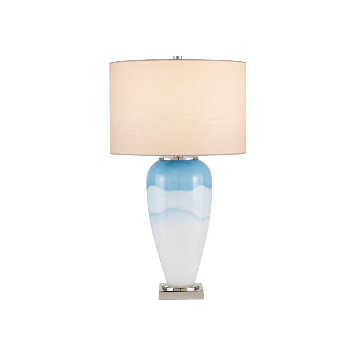Currey and Company 6000-1122 Heaven Table Lamp in Cloudy Blue/Nickel