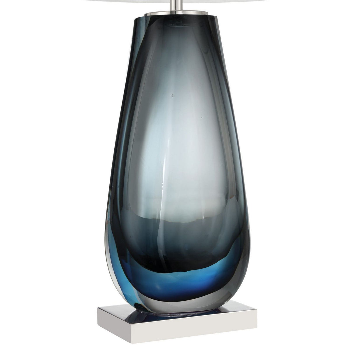 Currey and Company 6700-0024 Danza Cordless Table Lamp in Blue/Clear/Polished Nickel