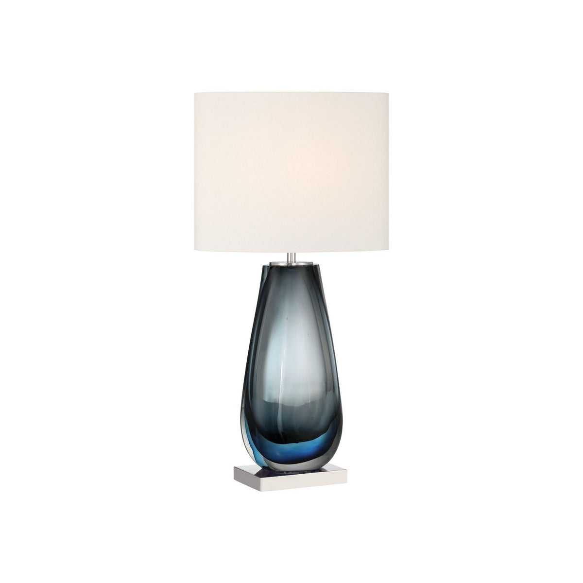 Currey and Company 6700-0024 Danza Cordless Table Lamp in Blue/Clear/Polished Nickel