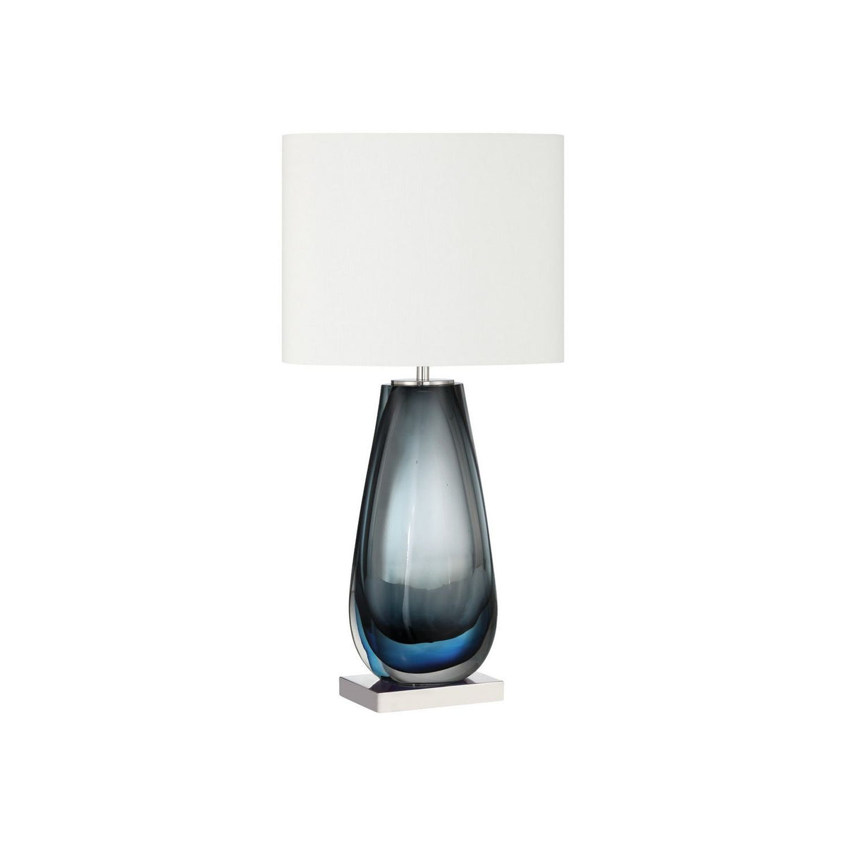 Currey and Company 6700-0024 Danza Cordless Table Lamp in Blue/Clear/Polished Nickel