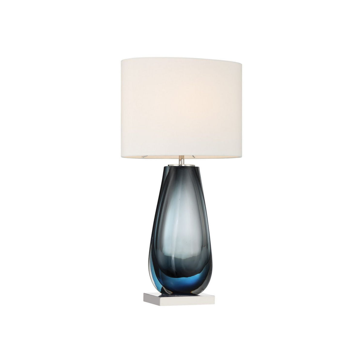 Currey and Company 6700-0024 Danza Cordless Table Lamp in Blue/Clear/Polished Nickel