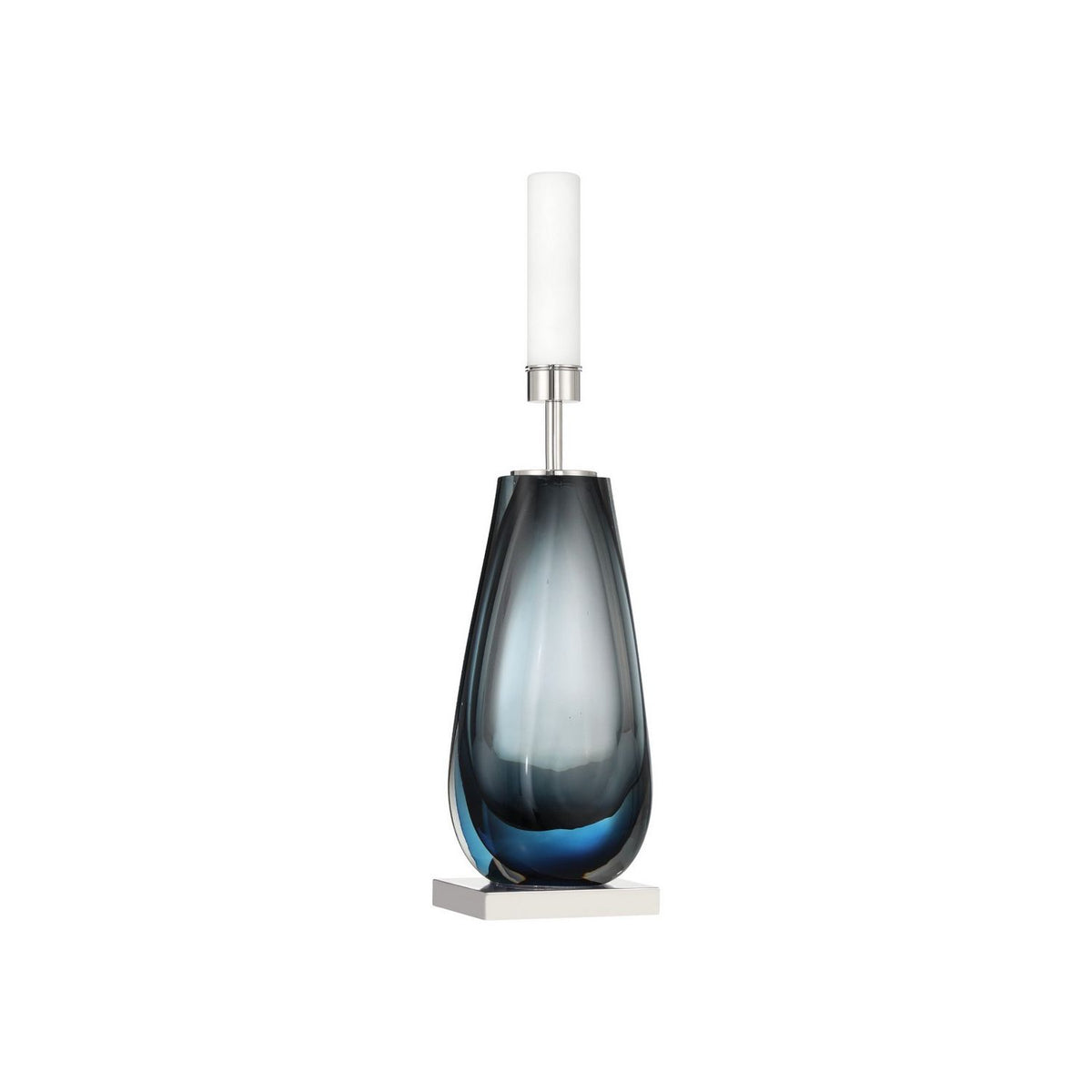 Currey and Company 6700-0024 Danza Cordless Table Lamp in Blue/Clear/Polished Nickel