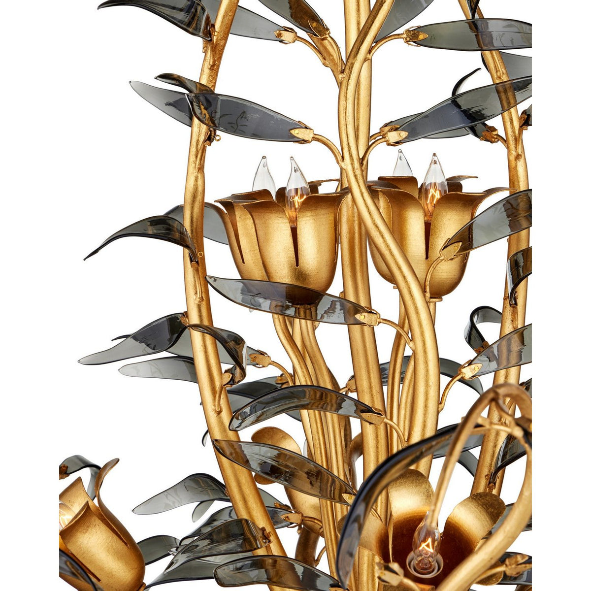 Currey and Company 9000-1437 Odile Chandelier in Black/Contemporary Gold Leaf/Contemporary Gold